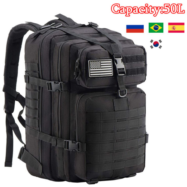 50L Men Military Tactical Backpack Waterproof Large Capacity Bags Outdoor Sport Hiking Camping Hunting Trekking Men Rucksacks